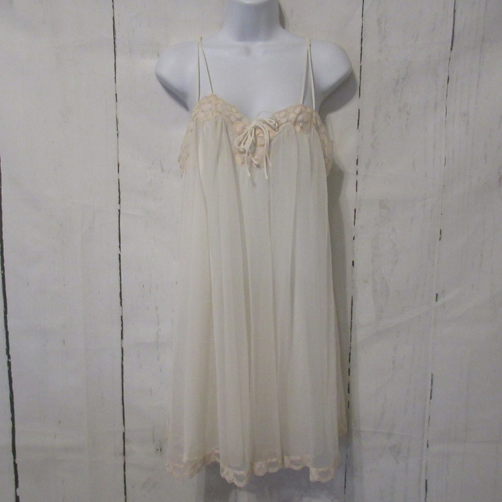 Vintage Gossard Artemis Nightgown S Cream Lace Nightie Slip Dress Bridal Wedding